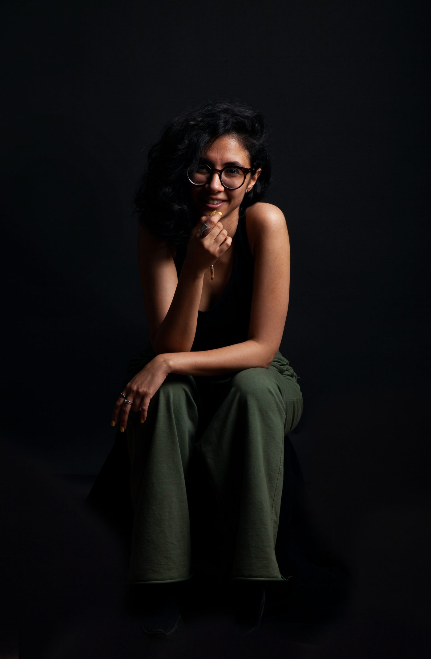Khorshid Joulaee, multidisciplinary artist, in her studio.