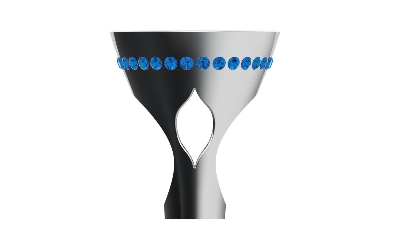 The Dome jewelry piece with blue topazes representing mosque windows