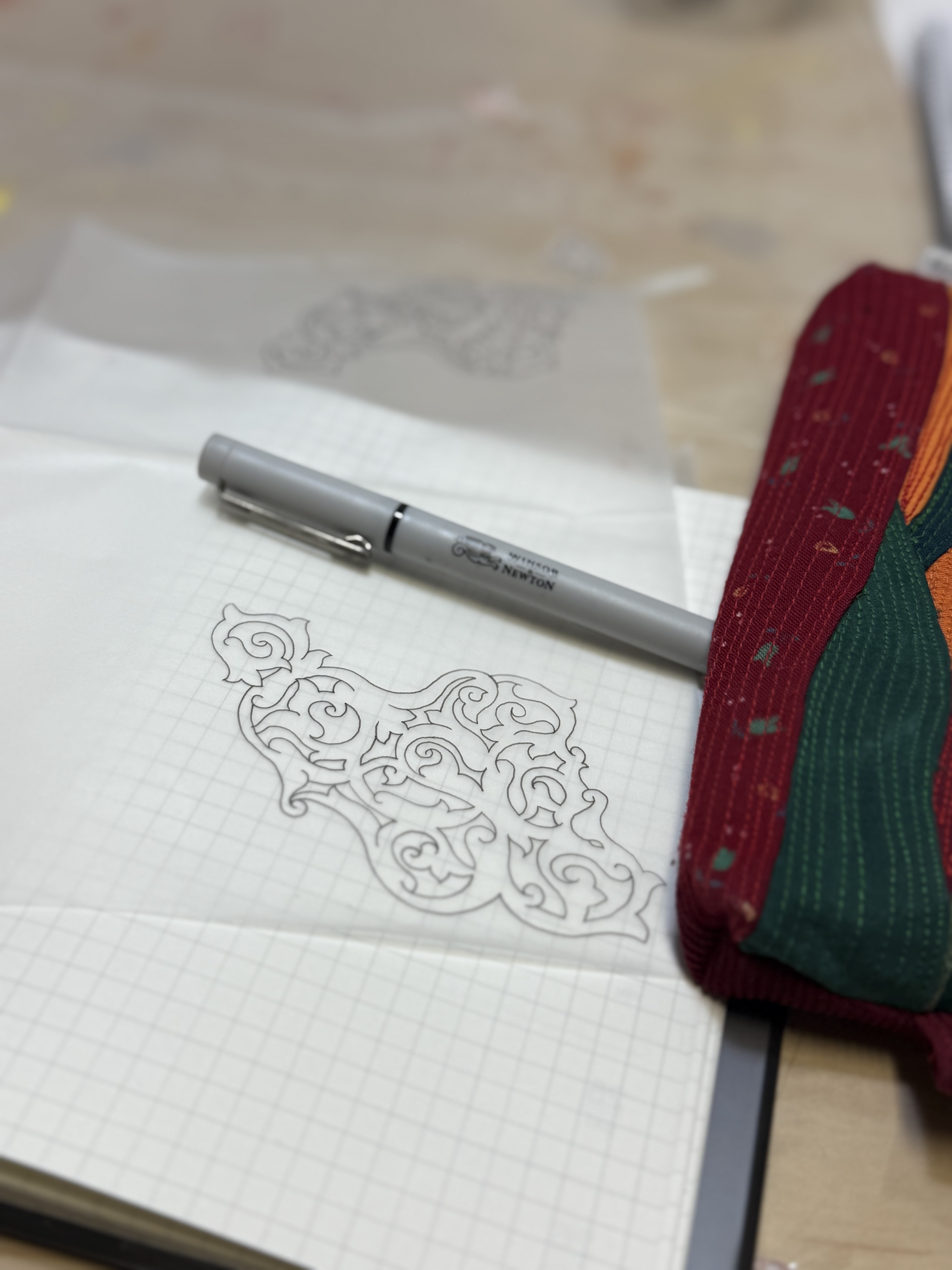 My Iran, process step 1: sketching and laying out the work.